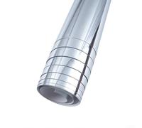 Pumixiy Pellicola adesiva riflettente da parete, materiale PET, per la decorazione della casa, bagno, effetto specchio, autoadesiva, rende lo spazio più grande e luminoso, decorazione fai da te (50 x