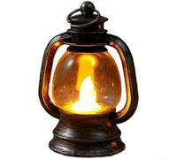 Pumixiy Piccola lampada a olio a LED per decorazione natalizia e bar, design vintage per pony, luce calda a risparmio energetico, dimensioni compatte 5 x 6 x 10,5 cm, ideale per tavoli e (argento)
