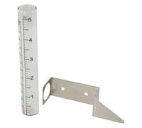 Pumixiy Pluviometro in vetro con scala da 12,7 cm e supporto in acciaio inox per un accurato monitoraggio delle precipitazioni all'aperto in giardini e prati