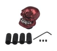 Pumixiy Pomello del cambio per la maggior parte dei veicoli a trasmissione manuale Abs con testa a ingranaggio, montaggio a onda, teschio per texture, compatibile con cambio standard a 5 marce (rosso)