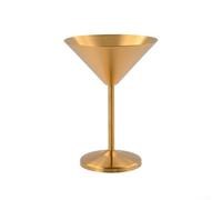 Pumixiy Robusto bicchiere da vino in acciaio inox con design a V con base solida per un servizio affidabile di bevande in qualsiasi ambiente (dorato)