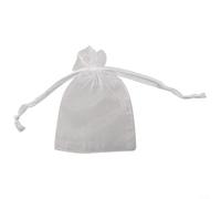Pumixiy Sacchetti in organza trasparente per bomboniere, per feste di nozze, sacchetti regalo con coulisse in rete, colore bianco, collezione per gioielli e caramelle (5 x 7 cm)