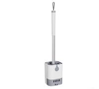 Pumixiy Scopino e portascopino per WC con manico in acciaio inox, setole emisferiche a 360°, scopino per WC con supporto ad asciugatura rapida, set per bagno