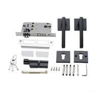 Pumixiy Serratura a leva moderna in alluminio nero spaziale con silenzioso robusto Plus per porte interne in legno in camera da letto soggiorno silenzioso e funzionamento di costruzione