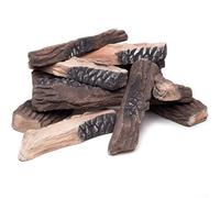 Pumixiy Set di 5 ceppi in ceramica, per caminetto artificiale, in ossido di magnesio, resistenti al calore, legna decorativa da interni per caminetti a gas