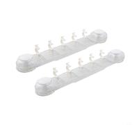 Pumixiy Soluzione portaoggetti per porta del bagno con gancio per trapano, gancio trasparente per tazze, doppio gancio, spazio pesante, no per risparmiare lavoro, layout pieghevole in plastica a