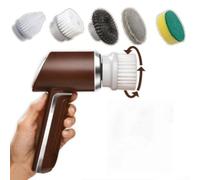 Pumixiy Spazzola elettrica di pulizia con 5 allegati Batteria ricaricabile senza fili Motore potente per piastrelle del bagno Stucco superfici della cucina Mobili da esterno Cerchi auto