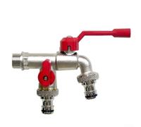 Pumixiy Splitter da giardino in ottone, 1 in 2 uscite, connettore per rubinetto esterno con doppia irrigazione antigelo layout Plus per filettatura per uscita del tubo e attività di irrigazione