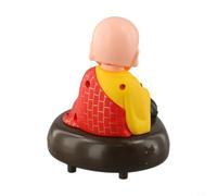 Pumixiy Statua di monaco annuente con ricarica USB, con 6 melodie e luce LED colorata, statuetta di Buddha ricaricabile per la decorazione di casa e auto