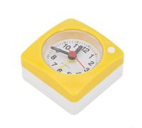 Pumixiy Sveglia al quarzo portatile dal design quadrato con funzionamento silenzioso e luce integrata, mini orologio da scrivania da viaggio adatto per uso comodino (giallo)