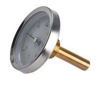 Pumixiy Termometro a tubo in alluminio e ottone, 63 mm, gamma 0-120 °C, per sistema di riscaldamento e monitoraggio del serbatoio dell'acqua calda, impermeabile con ingresso posteriore 1/2