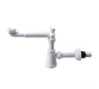 Pumixiy Tubo di scarico antiodore da cucina con sifone G11/2 Pp Texture bianco PVC tubo di scarico per installazione idraulica efficiente in spazio