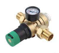 Pumixiy Valvola di riduzione della pressione regolabile per Honeywell, kit valvola di regolazione della pressione dell'acqua in ottone con 2 raccordi di collegamento, manometro e filtro integrato (3/4