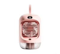 Pumixiy Ventilatore evaporativo per scrivania, umidificatore per casa, ufficio, auto, campeggio, con serbatoio da 280 ml, funzione oscillante automatica (rosa)