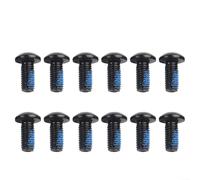 Pumixiy Viti di fissaggio per freni a disco per bicicletta, M5 (5 mm) x 12 mm, con testa Torx T25, compatibili con bici da strada e mountain bike, bulloni in acciaio nero in confezione da 12/50 (12
