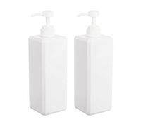 Pump Bottle, Refillable Plastic Empty Lotion Soap Dispenser Liquid Container for Bathroom Shampoo and Body Wash, 32oz/1l White 2 Pack