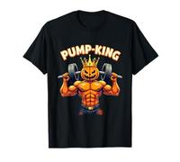 Pump-King Pumpkin Gym Weightlifting Halloween Costume Maglietta