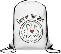 Pump Up The Jam - Sacca da palestra con cuore e pancake, stile casual, con coulisse, colore: bianco