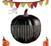 Pumpe in Vetro Notturno Stellato, zucche Leggero a LED luccicante, Timer di Vetro Notturno Stellato Illuminato a Timer, Decorazioni di Halloween Autunno per Il corridoio della Camera da Letto Black L