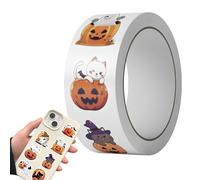 Pumpkin Adesivi - Halloween Sticker Roll | 500 pezzi Festive Envelope Seals | Sealing Envelope For Card Making, Cookie Cupcake Baking Wrapping, Gatherings, Truck Or Treat, Party Favor