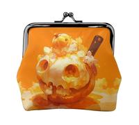 Pumpkin and Ice Cream - Piccolo portamonete da donna, rettangolare, con chiusura a bacio, tascabile, mini portamonete da donna