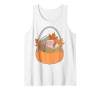 Pumpkin Book Basket Autumn Reading Fall Leaves Bookworm Canotta