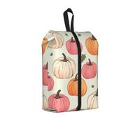 Pumpkin - Borsa per scarpe da viaggio per il Ringraziamento, resistente all'acqua, con manico con cerniera, custodia leggera per valigia e palestra, si ripiega piatta per l'imballaggio, Zucca, 22 x 12