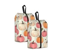 Pumpkin - Borsa per scarpe da viaggio per il Ringraziamento, resistente all'acqua, con manico con cerniera, custodia leggera per valigia e palestra, si ripiega piatta per l'imballaggio, Zucca, 22 x 12