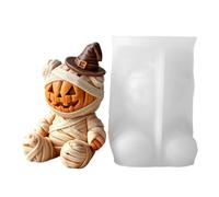 Pumpkin Candle Mold - Cute Pumpkin Bear Reusable DIY Easy Release | Handmade Candle Molds | for DIY Enthusiasts Craft Lovers, Soap Plaster Ornament Concrete Artwork