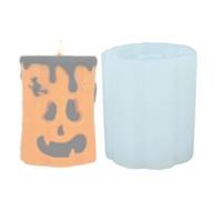 Pumpkin Candle Mold, Ghost Face Mould, Reusable Silicone Craft Tool, Flexible Non-Stick Design, Creative Halloween Shape, for Beginners Adults Boys Girls Professionals Decoration Making