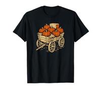 Pumpkin Cart Hay Costume del Ringraziamento Maglietta
