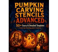 Pumpkin Carving Stencils: Advanced Halloween Patterns for Adults, Teens, and Craft Lovers | 50+ Templates for Jack-o'-Lanterns and Party Decorations