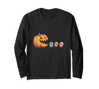 Pumpkin Chasing Little Ghosts Spooky Stagione Divertente Maglia a Manica