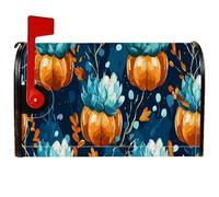 Pumpkin - Coperture magnetiche per cassette postali, autunnali, rustiche, foglie grasse, autunnali, arancioni, per decorazioni esterne, 53 x 64 cm