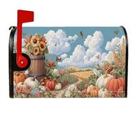 Pumpkin - Coperture magnetiche per cassette postali, autunnali, rustiche, girasole, farfalle, arancioni, per esterni, decorazione per giardino, patio, 53 x 64 cm