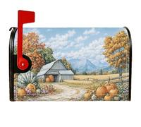 Pumpkin - Coperture magnetiche per cassette postali, autunnali, rustiche, montagne del fienile, copertura arancione per cassetta della posta per esterni e cortile, 45,7 x 53,3 cm