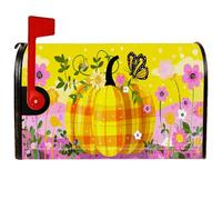 Pumpkin - Coperture magnetiche per cassette postali, fantasiose farfalle colorate e fiori cadenti, protezione per la posta per decorazioni esterne, 45 x 53 cm
