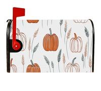 Pumpkin - Coperture magnetiche per cassette postali, rustiche con foglie di grano autunnali arancioni, per decorazione del prato, 53 x 64 cm
