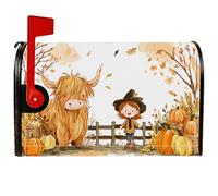 Pumpkin - Coperture magnetiche per cassette postali, rustiche fantasiose mucche autunnali, copertura per cassetta postale arancione, decorazione da giardino per esterni, 53 x 64 cm