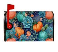 Pumpkin - Coperture magnetiche per cassette postali, rustiche, vintage, fiori succulenti, autunnali, arancioni, per decorazione da giardino e patio, 45,7 x 53,7 cm