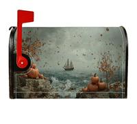 Pumpkin - Coperture magnetiche per cassette postali, stile rustico, nautico, oceano, autunno, arancione, decorazione per porta d'ingresso, 53 x 64 cm