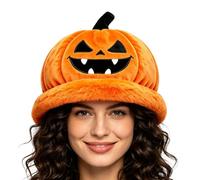 Pumpkin Costume Hat, Plush Halloween Party Headgear With Funny Design, 300g