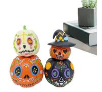 Pumpkin Decor, 4 pezzi Stackable Magnetic Resin Pumpkin Set, Halloween Decorative Ornament Statua per casa, Hallway, Holiday, Desk, Party, Bedroom, Festival, Tavolo Centerpiece, Spooky Shelf Display