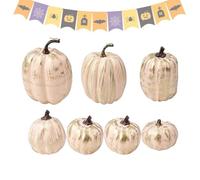 Pumpkin Decorations - 7 Pieces Assorted Sizes Realistic Thanksgiving Set
