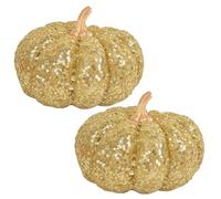 Pumpkin Decorations | Glitter Halloween Pumpkins Thanksgiving Decor - 2 Pieces Table Centerpieces Home Decorations for Thanksgiving Bedroom Desk Holiday Farmhouse Shelf Harvest Indoor