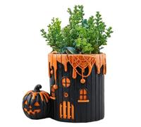 Pumpkin Flower Pot - 20x13.5x15.5cm Halloween Vase | Decorative Resin Pumpkin Planter | Creative Festive Flower Arrangements Table Centerpiece For Living Room Bedroom Apartment Dorm