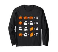 Pumpkin Ghost Equazione Matematica Insegnante Halloween Donne Uomini Bambini Maglia a Manica