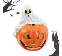 Pumpkin Ghost - Resin, 2.56x2.56x3.35in Halloween Ghost Statue Scary Desk Ornament | Eerie Tabletop Decor Mini Figurine, Halloween Decoration For Desktop, Bookshelf, Entryway, Dining Table, Bedroom