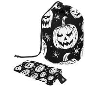 Pumpkin Helloween 11 - Trousse con coulisse, multifunzione, organizer per trucchi e articoli da toeletta, Multicolore 20, 9.9x6.9in/25.2x17.6cm;6x3.5in/15.2x8.8cm