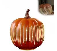 Pumpkin in Vetro Illuminato, Arredamento da Tavolo Senza Fiamma da 15 cm con Timer Automatico, Accento per la casa del Raccolto Autunnale e Regalo stagionale Yellow 9 * 7.9 * 4.7inch